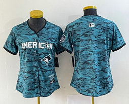 Women's Nike Toronto Blue Jays Blank Teal 2023 All-Star Logo in front Stitched Baseball Jersey