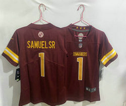 Women's Nike Washington Commanders #1 Deebo Samuel Sr Red Authentic Stitched NFL Jersey