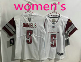 Women's Nike Washington Commanders #5 Jayden Daniels White Football Jersey