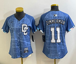 Women's Nike Washington Nationals #11 Ryan Zimmerman Blue Joint Stitched MLB Jersey