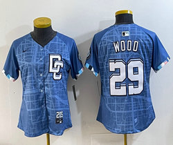 Women's Nike Washington Nationals #29 James Wood Blue Joint Stitched MLB Jersey