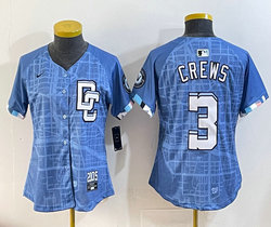 Women's Nike Washington Nationals #3 Dylan Crews Blue Joint Stitched MLB Jersey