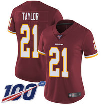 Women's Nike Washington Redskins #21 Sean Taylor 100th Season Burgundy Red Vapor Untouchable Authentic Stitched NFL Jersey