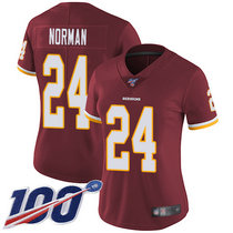 Women's Nike Washington Redskins #24 Josh Norman 100th Season Burgundy Red Vapor Untouchable Authentic Stitched NFL Jersey