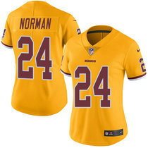 Women's Nike Washington Redskins #24 Josh Norman Gold Rush Authentic Stitched NFL Jersey