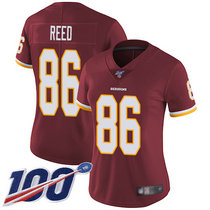 Women's Nike Washington Redskins #86 Jordan Reed 100th Season Red Vapor Untouchable Authentic Stitched NFL Jerseys