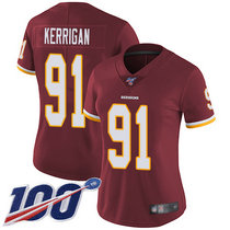 Women's Nike Washington Redskins #91 Ryan Kerrigan 100th Season Red Vapor Untouchable Authentic Stitched NFL Jerseys