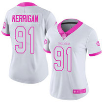 Women's Nike Washington Redskins #91 Ryan Kerrigan Limited White Pink Rush Fashion NFL Jersey