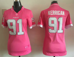 Women's Nike Washington Redskins #91 Ryan Kerrigan Pink Bubble Gum Authentic stitched NFL jersey