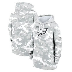 Women's Philadelphia Eagles 2024 Camo Salute To Service Pullove Hoodie