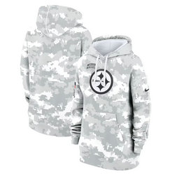 Women's Pittsburgh Steelers 2024 Camo Salute To Service Pullove Hoodie