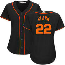 Women's San Francisco Giants #22 Will Clark Black Authentic Stitched MLB jerseys