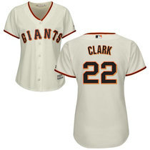 Women's San Francisco Giants #22 Will Clark Cream Authentic Stitched MLB jerseys