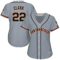 Women's San Francisco Giants #22 Will Clark Grey Authentic Stitched MLB jerseys