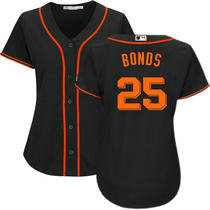 Women's San Francisco Giants #25 Barry Bonds Black Authentic Stitched MLB jerseys