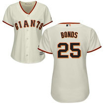 Women's San Francisco Giants #25 Barry Bonds Cream Authentic Stitched MLB jerseys