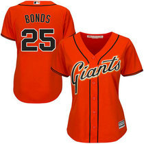 Women's San Francisco Giants #25 Barry Bonds Orange Authentic Stitched MLB jerseys