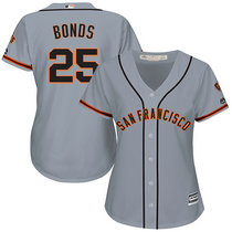 Women's San Francisco Giants #28 Buster Posey Grey Authentic stitched MLB jersey
