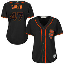 Women's San Francisco Giants #47 Johnny Cueto Black Authentic Stitched MLB jerseys