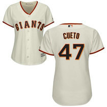 Women's San Francisco Giants #47 Johnny Cueto Cream Authentic Stitched MLB jerseys