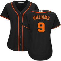 Women's San Francisco Giants #9 Matt Williams Black Authentic Stitched MLB jerseys