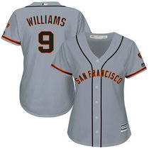 Women's San Francisco Giants #9 Matt Williams Grey Authentic stitched MLB jersey