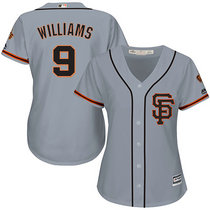 Women's San Francisco Giants #9 Matt Williams Grey SF Authentic stitched MLB jersey