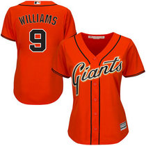 Women's San Francisco Giants #9 Matt Williams Orange Authentic Stitched MLB jerseys
