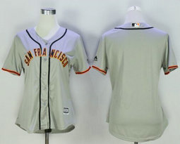 Women's San Francisco Giants Blank Crey New Majestic Authentic Stitched MLB Jersey