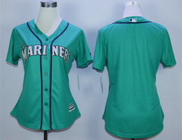 Women's Seattle Mariners Blank Green New Majestic Authentic Stitched MLB Jersey