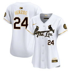 Women's St. Louis Cardinals #24 Whitey Herzog 2024 City Connect Premier Jersey