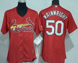 Women's St.Louis Cardinals #50 Adam Wainwright New Majestic Authentic Stitched MLB Jersey