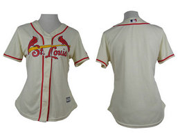 Women's St.Louis Cardinals Cream Authentic Stitched MLB Jersey