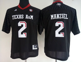 Women's Texas A&M Aggies #2 Johnny Manziel Black Authentic Stitched College Football Jersey