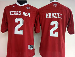 Women's Texas A&M Aggies #2 Johnny Manziel Red Authentic Stitched College Football Jersey