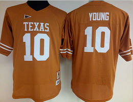 Women's Texas Longhorns #10 Vince Young Orange Authentic Stitched College Football Jersey