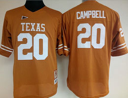 Women's Texas Longhorns #20 Earl Campbell Orange Authentic Stitched College Football Jersey