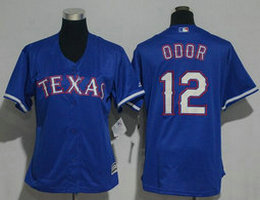 Women's Texas Rangers #12 Rougned Odor Blue New Majestic Authentic Stitched MLB jersey