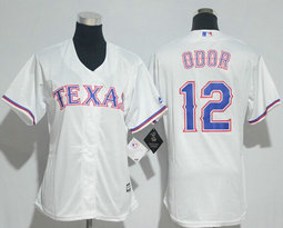 Women's Texas Rangers #12 Rougned Odor White New Majestic Authentic Stitched MLB jersey