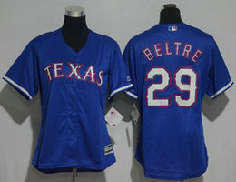 Women's Texas Rangers #29 Adrian Beltre Blue New Majestic Authentic Stitched MLB jersey