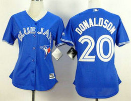 Women's Toronto Blue Jays #20 Josh Donaldson Blue New Majestic Authentic Stitched MLB Jersey