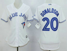 Women's Toronto Blue Jays #20 Josh Donaldson White New Majestic Authentic Stitched MLB Jersey