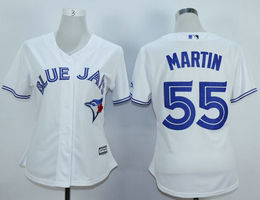 Women's Toronto Blue Jays #55 Russell Martin Blue Authentic Stitched MLB Jersey
