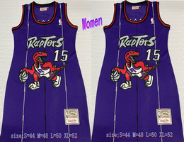 Women's Toronto Raptors #15 Vince Carter Purple Black Dress