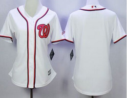 Women's Washington Nationals Blank White Fashion Stitched MLB Jersey