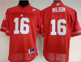 Women's Wisconsin Badgers #16 Russell Wilson Red Authentic Stitched College Football Jersey