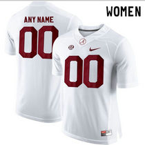 Women Alabama Crimson Tide Customize College White Authentic Stitched NCAA Jersey