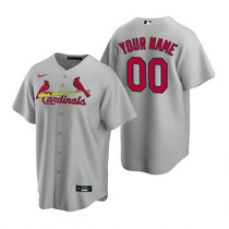 Women Custom Nike St.Louis Cardinals Gray Game Authentic stitched MLB jersey