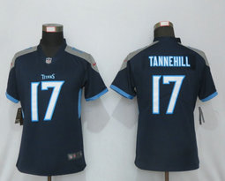 Women's Nike Tennessee Titans #17 Ryan Tannehill Navy Blue Vapor Untouchable Authentic stitched NFL jersey