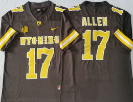 Wyoming Cowboys #17 Josh Allen Coffee Vapor Stitched NCAA Jersey